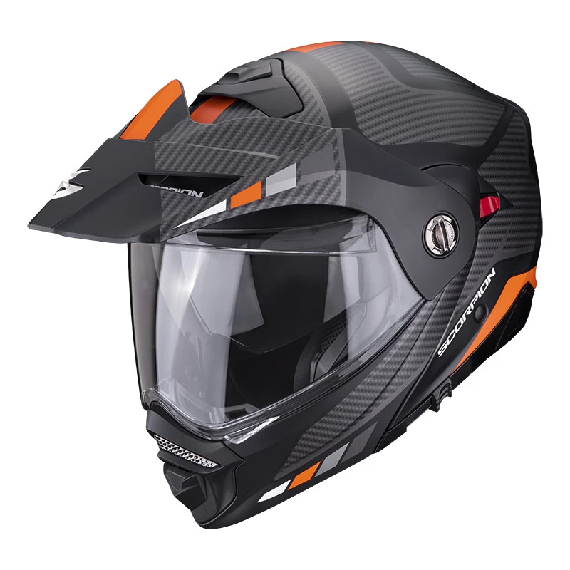 Policarbonato Casco Modulare Scorpion Adx-2 Camino Nero Arancio