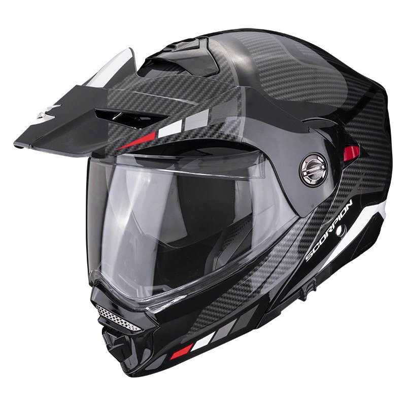 Policarbonato Casco Modulare Scorpion Adx-2 Camino Nero Argento