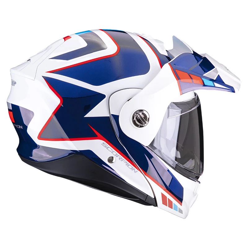 Policarbonato Casco Modulare Scorpion Adx-2 Camino Bianco Blu Rosso - immagine 3