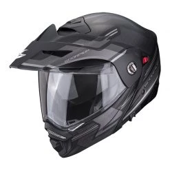 Policarbonato Casco Modulare Scorpion Adx-2 Carrera Nero Argento