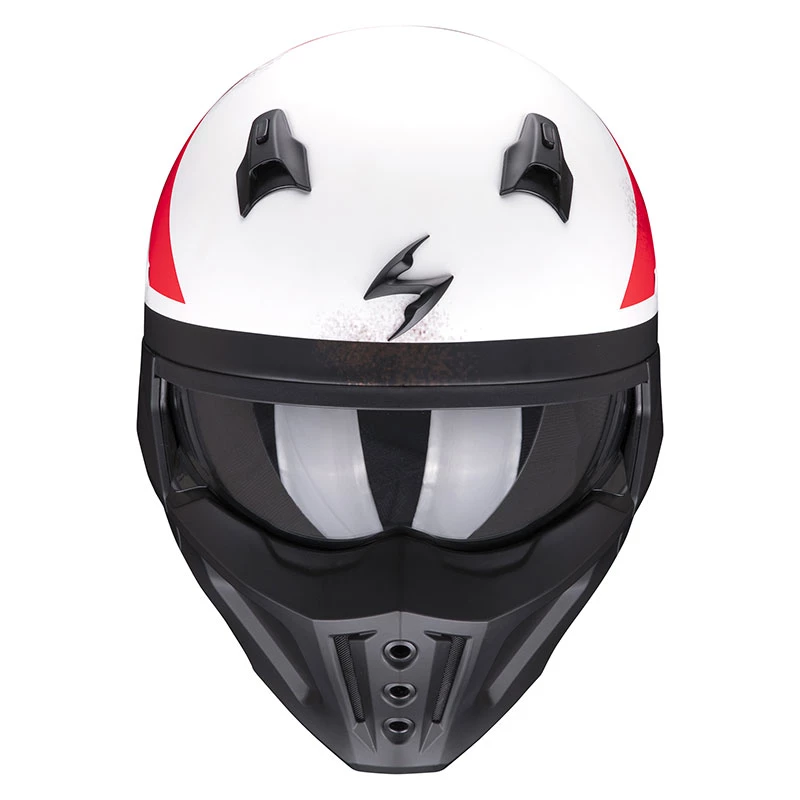 Mentoniera Removibile Casco Scorpion Covert X T-rust Bianco Rosso - immagine 2