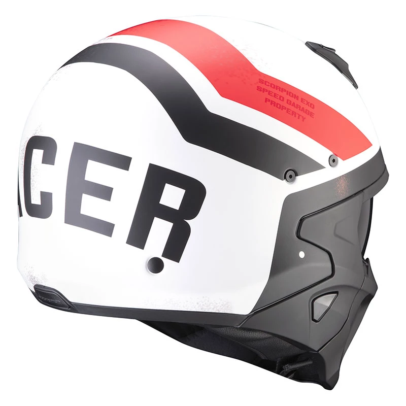 Mentoniera Removibile Casco Scorpion Covert X T-rust Bianco Rosso - immagine 3