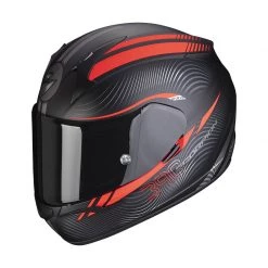 Policarbonato Casco Scorpion Exo 390 Sting Nero Opaco Rosso