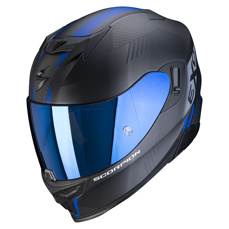Policarbonato Casco Scorpion Exo 520 Air Laten Nero Blu