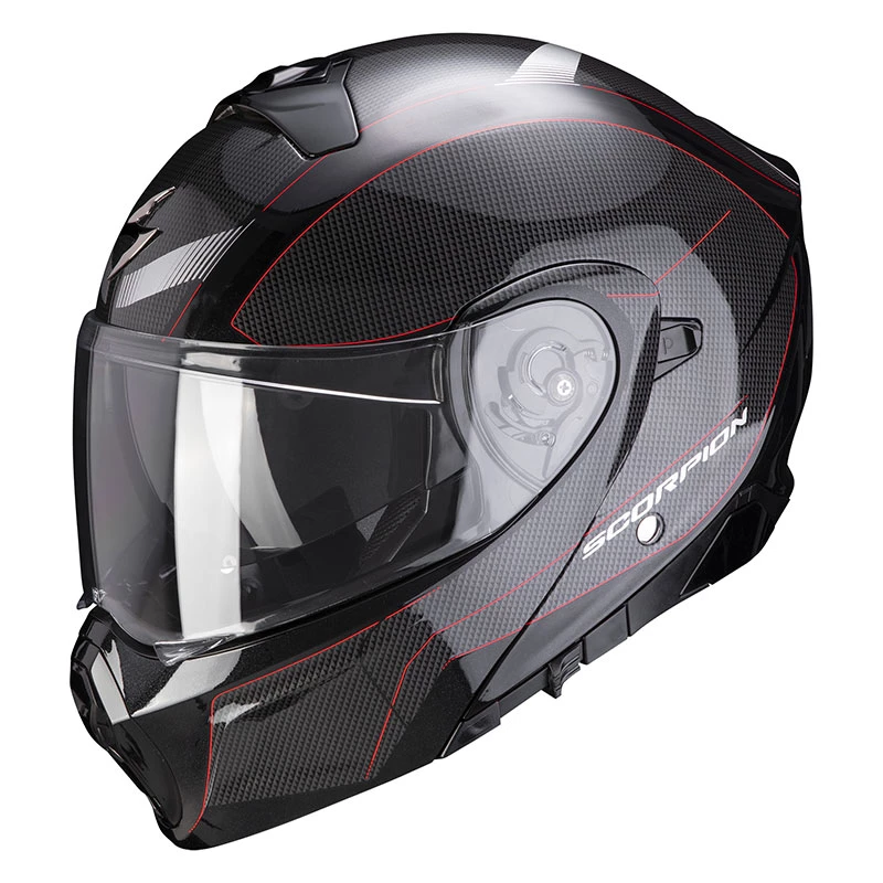 Policarbonato Casco Modulare Scorpion Exo 930 Cielo Nero Rosso