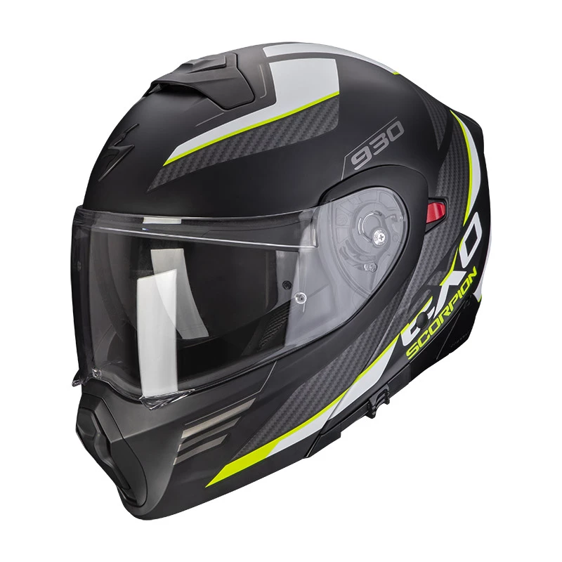 Policarbonato Casco Modulare Scorpion Exo 930 Navig Nero Giallo