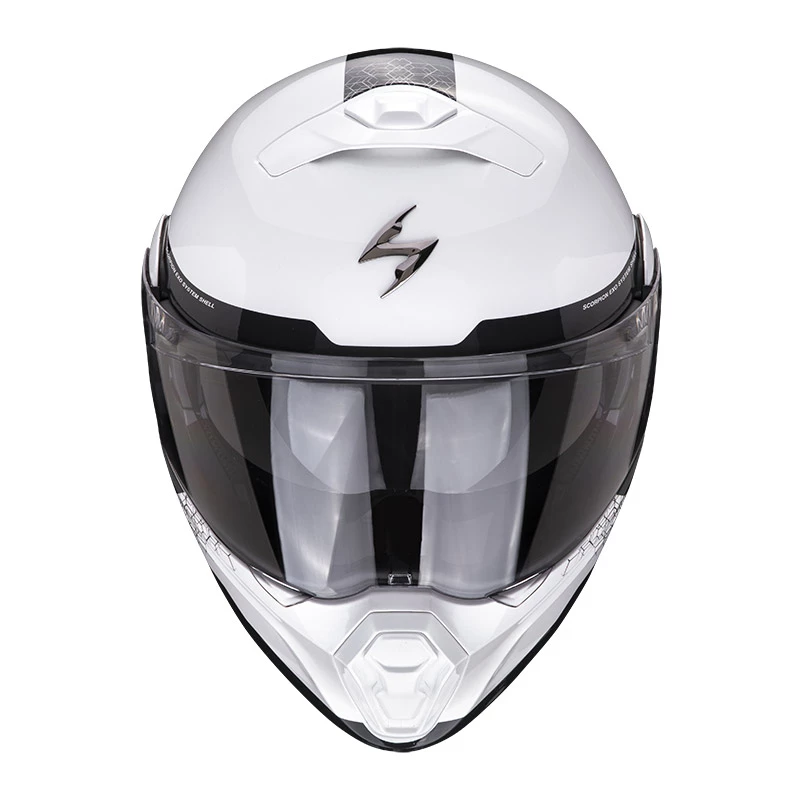 Policarbonato Casco Modulare Scorpion Exo 930 Shot Bianco Nero - immagine 2