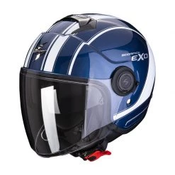 Policarbonato Casco Scorpion Exo City Scoot Blu Bianco
