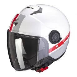Policarbonato Casco Scorpion Exo City Strada Bianco Rosso