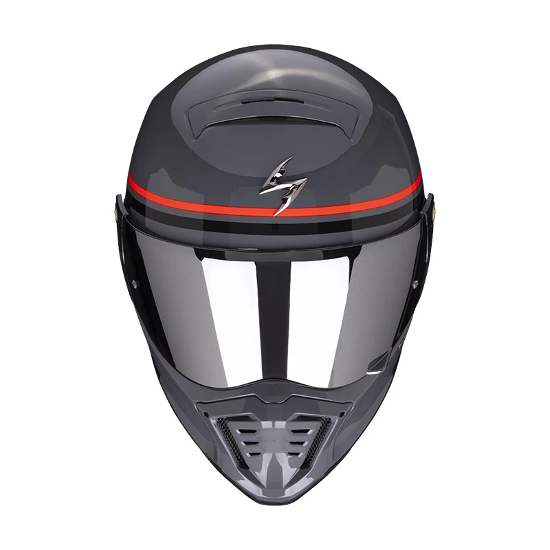 Fibra Casco Scorpion Exo Hx1 Nostalgia Grigio Nero Rosso - immagine 2