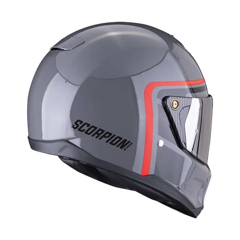 Fibra Casco Scorpion Exo Hx1 Nostalgia Grigio Nero Rosso - immagine 3
