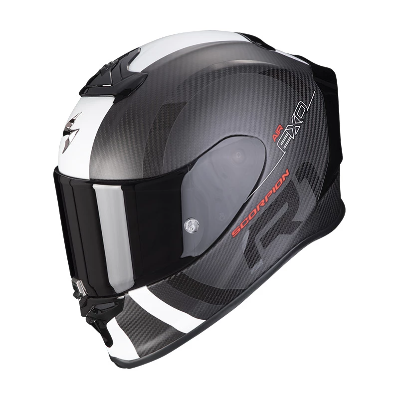 Fibra Casco Scorpion Exo R1 Carbon Air Mg Nero Bianco