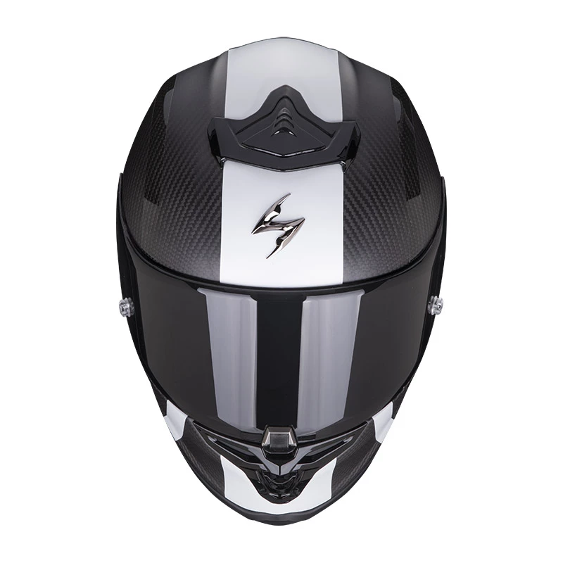 Fibra Casco Scorpion Exo R1 Carbon Air Mg Nero Bianco - immagine 2