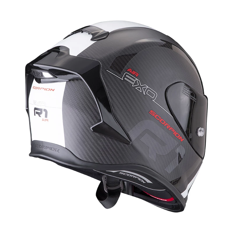 Fibra Casco Scorpion Exo R1 Carbon Air Mg Nero Bianco - immagine 3