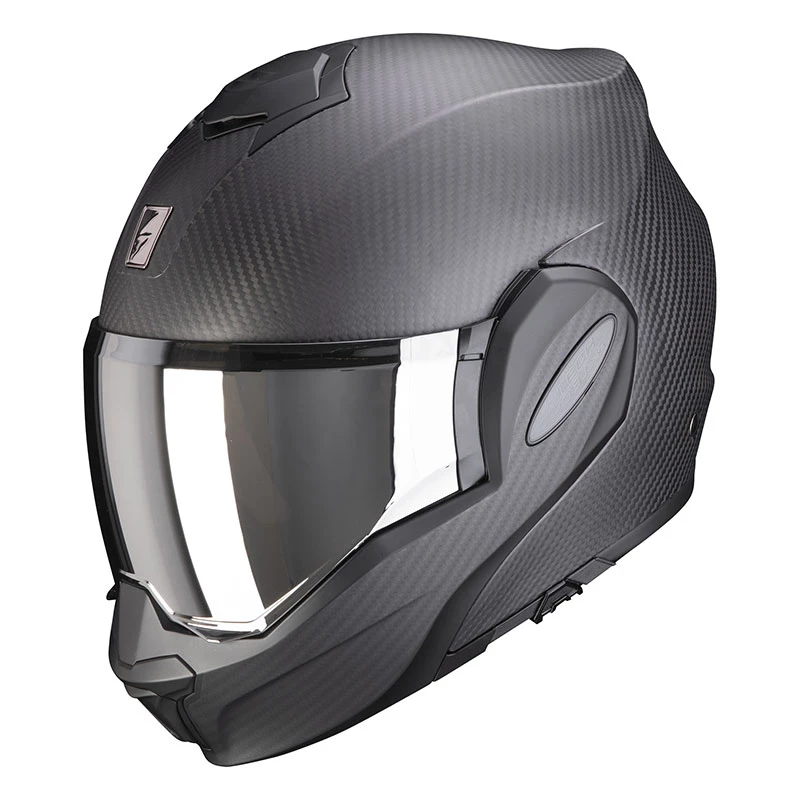 Fibra Casco Modulare Scorpion Exo Tech Carbon Nero Opaco