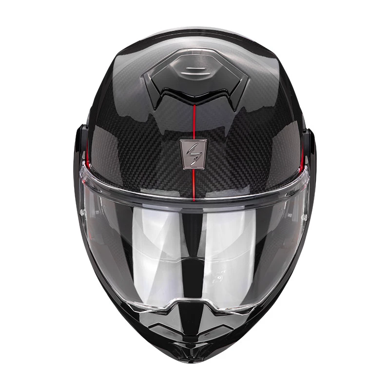 Fibra Casco Modulare Scorpion Exo Tech Carbon Top Rosso - immagine 2