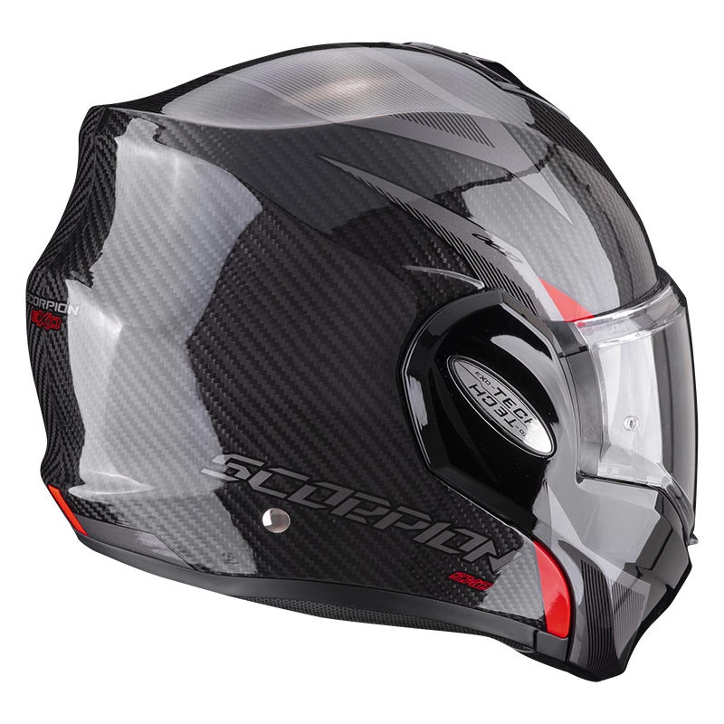 Fibra Casco Modulare Scorpion Exo Tech Carbon Top Rosso - immagine 3