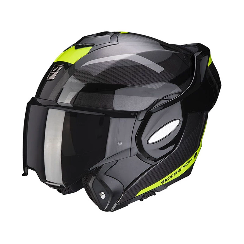 Policarbonato Casco Modulare Scorpion Exo Tech Trap Nero Giallo - immagine 2