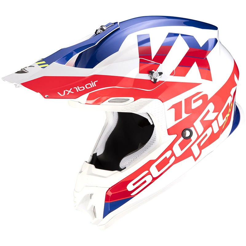 Policarbonato Casco Scorpion Vx-16 Air X Turn Bianco Rosso