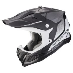 Fibra Casco Scorpion Vx-22 Air Attis Nero Opaco Argento