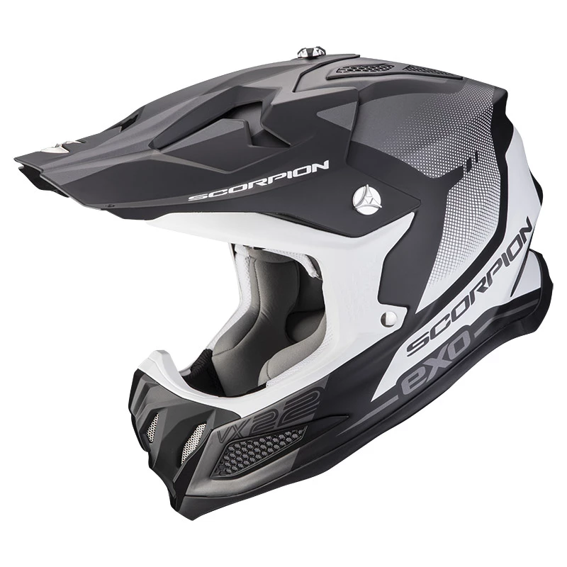 Fibra Casco Scorpion Vx-22 Air Attis Nero Opaco Argento